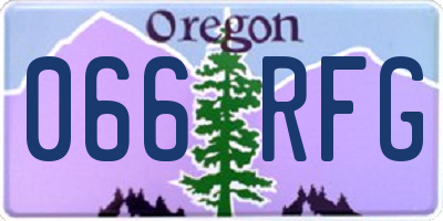 OR license plate 066RFG