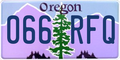 OR license plate 066RFQ