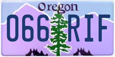 OR license plate 066RIF