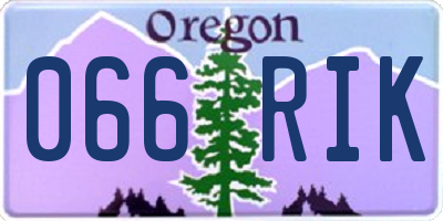 OR license plate 066RIK