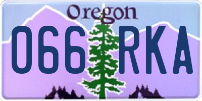 OR license plate 066RKA