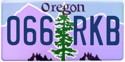 OR license plate 066RKB