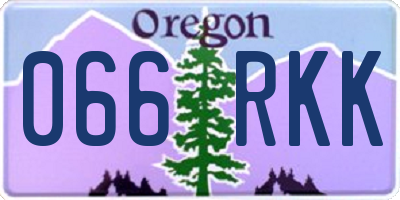 OR license plate 066RKK