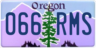 OR license plate 066RMS