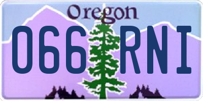 OR license plate 066RNI