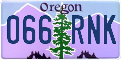 OR license plate 066RNK