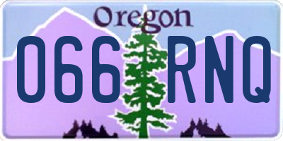 OR license plate 066RNQ
