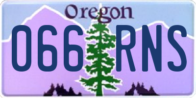 OR license plate 066RNS