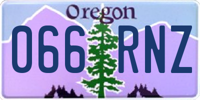 OR license plate 066RNZ