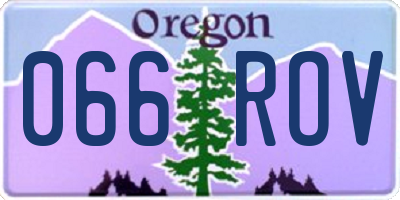 OR license plate 066ROV