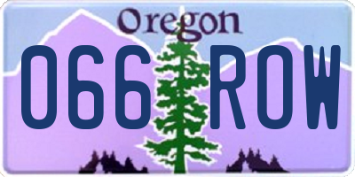 OR license plate 066ROW