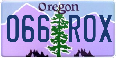 OR license plate 066ROX