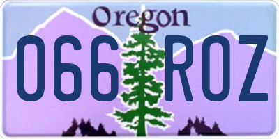 OR license plate 066ROZ