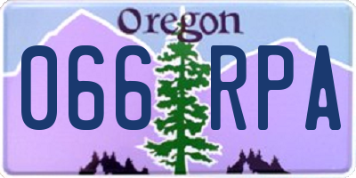 OR license plate 066RPA