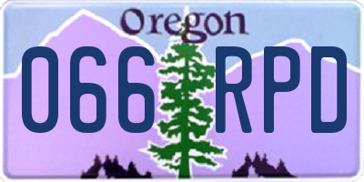 OR license plate 066RPD