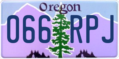 OR license plate 066RPJ