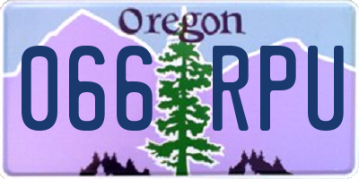 OR license plate 066RPU