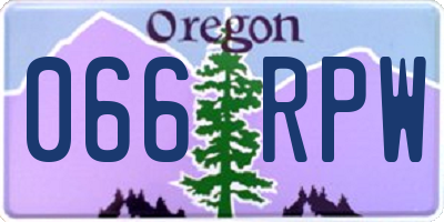 OR license plate 066RPW