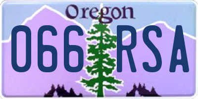 OR license plate 066RSA