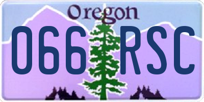 OR license plate 066RSC