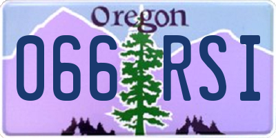 OR license plate 066RSI