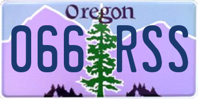 OR license plate 066RSS