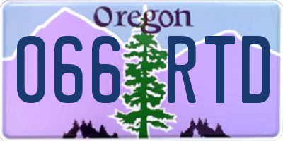OR license plate 066RTD