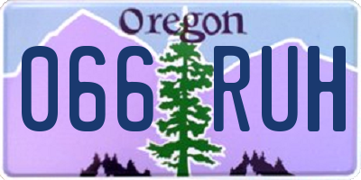 OR license plate 066RUH