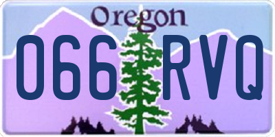OR license plate 066RVQ