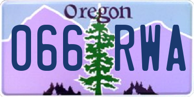 OR license plate 066RWA