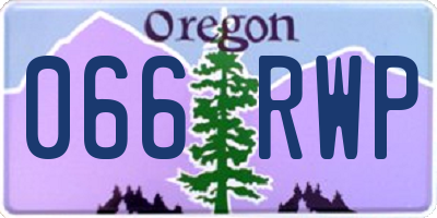 OR license plate 066RWP