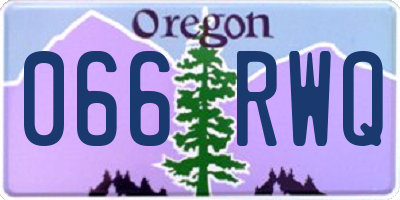 OR license plate 066RWQ