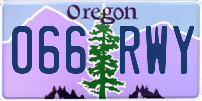 OR license plate 066RWY