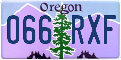 OR license plate 066RXF