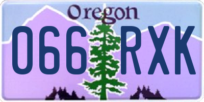 OR license plate 066RXK