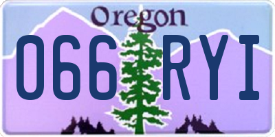 OR license plate 066RYI