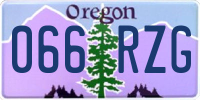 OR license plate 066RZG