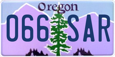 OR license plate 066SAR