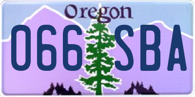 OR license plate 066SBA