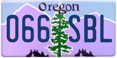 OR license plate 066SBL
