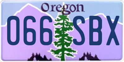 OR license plate 066SBX
