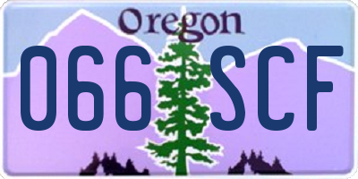 OR license plate 066SCF