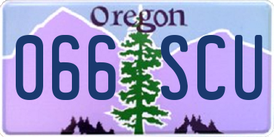 OR license plate 066SCU