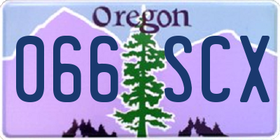OR license plate 066SCX