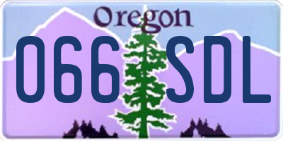 OR license plate 066SDL