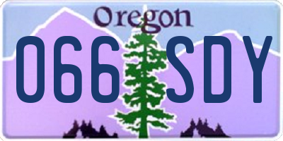 OR license plate 066SDY