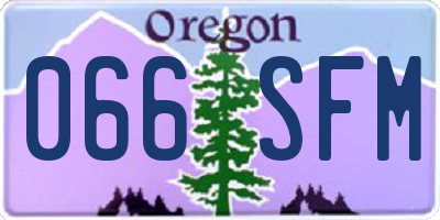 OR license plate 066SFM