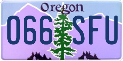 OR license plate 066SFU