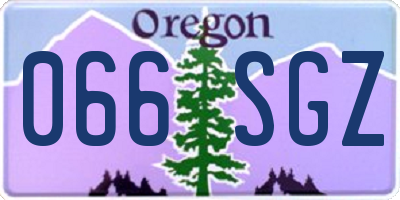 OR license plate 066SGZ