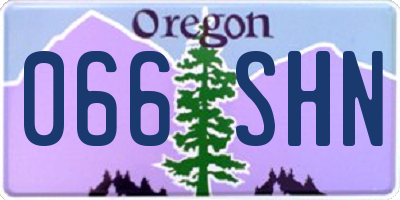 OR license plate 066SHN